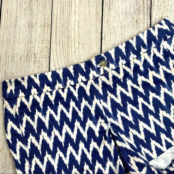 J.Crew Blue and White Chevron Print Shorts - Picture 2 of 4